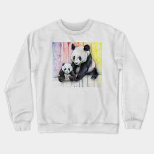 Pandas in the Rainbow Crewneck Sweatshirt